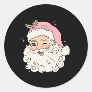 Adesivo Papai Noel Rosa Vintage Divertido Natal Rosa Homen