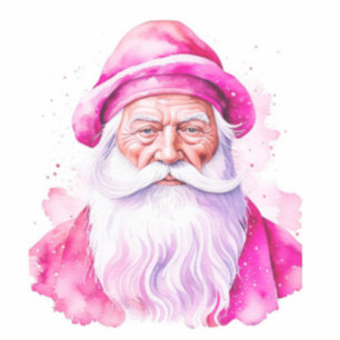 Adesivo Papai Noel Rosa Vintage Natal Retrô