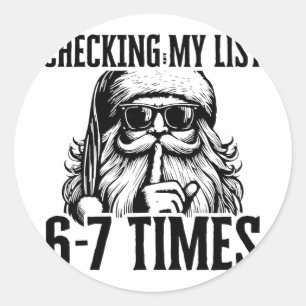 Adesivo Papai Noel Seis Sete 6 7 Meme Natal Divertido Féri