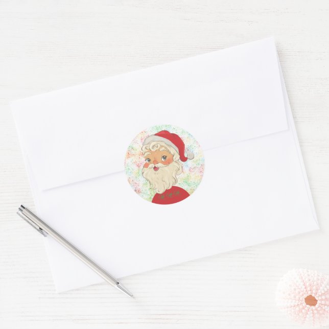 Adesivo Papai Noel Simples Fofo Vintage (Envelope)