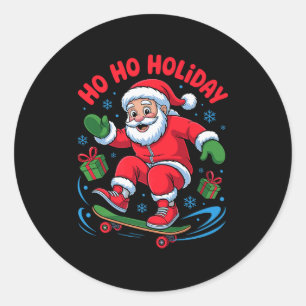 Adesivo Papai Noel Skater Amante de Skate Divertido Natal