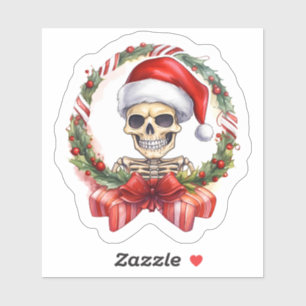 Adesivo Papai Noel Skeleton para o Natal