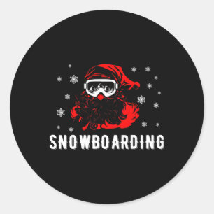 Adesivo Papai Noel Snowboard Natal Para Snowboarder