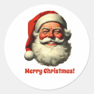 Adesivo Papai Noel Sorridente Estilo Vintage Retrô