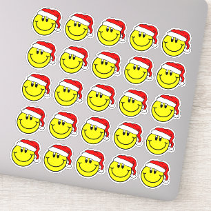 Adesivo Papai Noel Sorriu Face Emoji Stickers