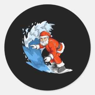 Adesivo Papai Noel Surfando Natal Em Julho Papai Noel Hava