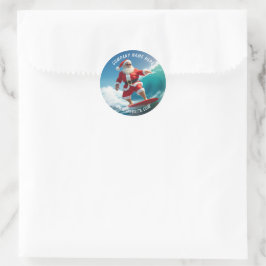 Adesivo Papai Noel Surfando o Natal em Julho Clássico