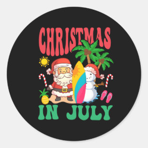 Adesivo Papai Noel Surfando Praia Havaiana Natal Em Julho
