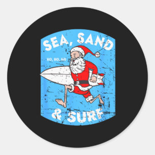 Adesivo Papai Noel Surfista - Papai Noel de Natal Surfando