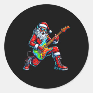 Adesivo Papai Noel Tocando Música de Guitarra Guitarrista