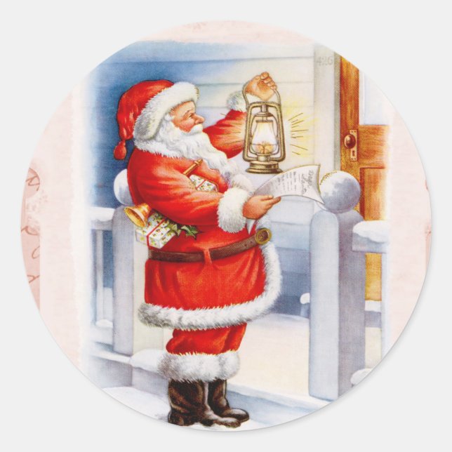 Adesivo Papai Noel verificando sua lista (Frente)