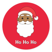 Papai Noel Vermelho Ho Ho Ho Família Afro-American