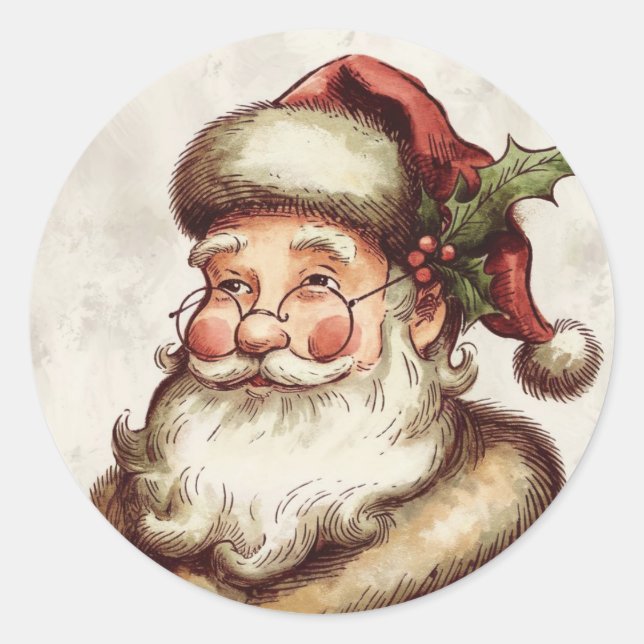 Adesivo Papai Noel Vintage (Frente)