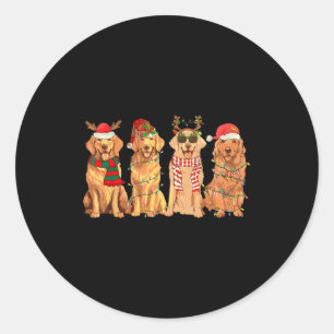 Adesivo Papai Noel Vintage Engraçado Cães Retriever Dourad