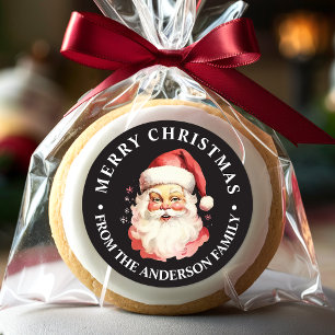 Adesivo Papai Noel Vintage Retro Preto Feliz Natal