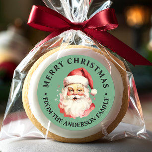 Adesivo Papai Noel Vintage Retro Verde Feliz Natal