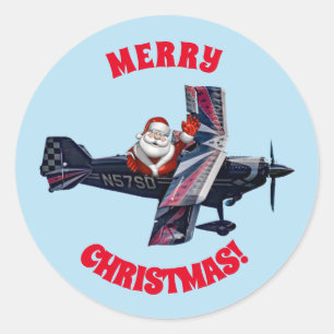 Adesivo Papai noel Wave Classic Round Sticker