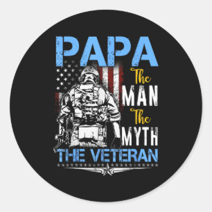 Adesivo Papai o homem mito veterano militar - dia dos pais
