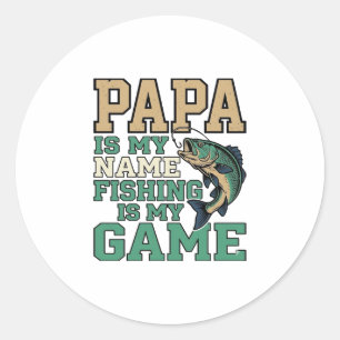 Adesivo Papai Pescar é Meu Jogo Camisa Vintage de Peixe De