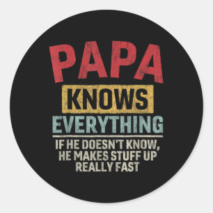 Adesivo Papai sabe tudo de graça Pai&#; do Dia Papa