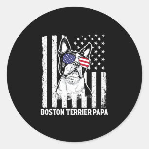 Adesivo Papai terrier de Boston homem amante de cães legai
