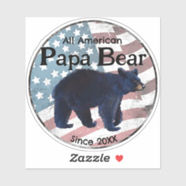 Adesivo Papai Urso Todo Americano 