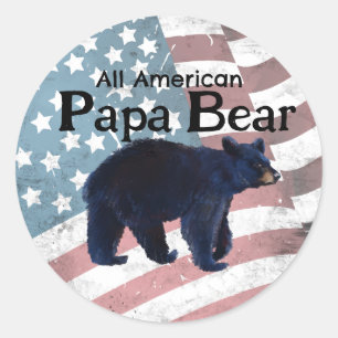 Adesivo Papai Urso Todo Americano