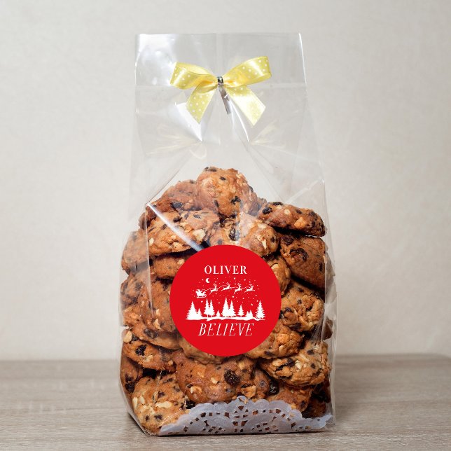 Adesivo Papais noeis acreditam na família vermelha tradici (Criador carregado)