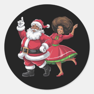 Adesivo Papais noeis Africanos, Sra. Claus Dançando Natal 
