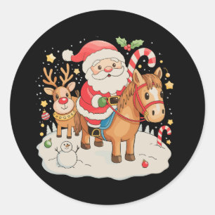Adesivo Papais noeis Andando no Natal Feriado de Cavalo Ge