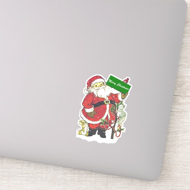 Adesivo Papais noeis Animais Pequena Árvore Neve Feliz Nat (Detalhe)