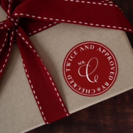 Adesivo Papais noeis Aprovados Vinhetas de Natal Vermelho