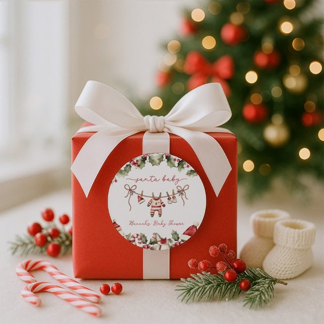 Adesivo Papais noeis Baby Clothesline Chá de fraldas de Na (Criador carregado)