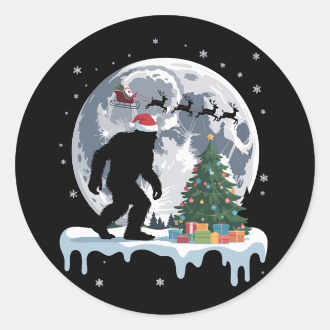 Adesivo Papais noeis Bigfoot Árvore Leigh Moon Reindee Nev (Frente)