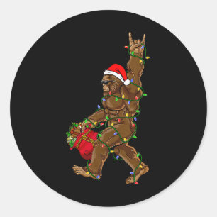 Adesivo Papais noeis Bigfoot Luzes de Natal Rock Sasquatch