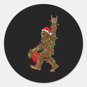 Adesivo Papais noeis Bigfoot Luzes de Natal Rock Sasquatch