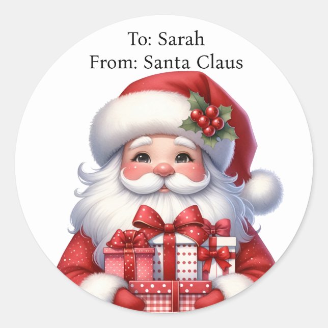 Adesivo Papais noeis bonitos adicionam nome de criança gra (Frente)