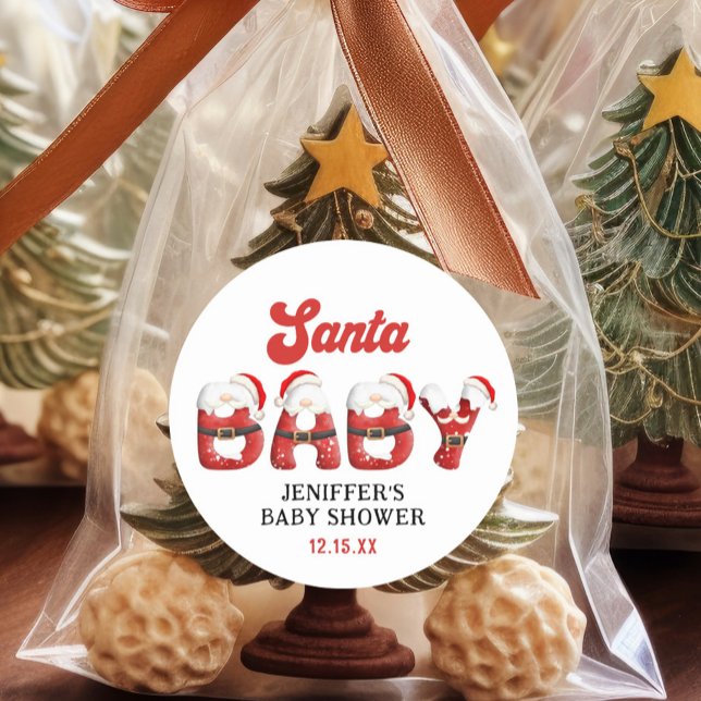 Adesivo Papais noeis bonitos Chá de fraldas de Natal de be (Criador carregado)