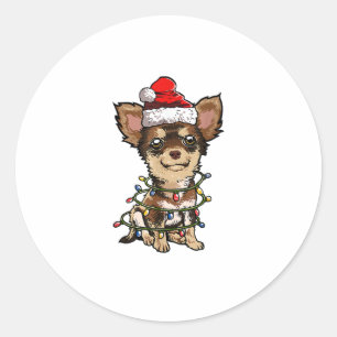 Adesivo Papais noeis bonitos de Chihuahua Árvore de Natal