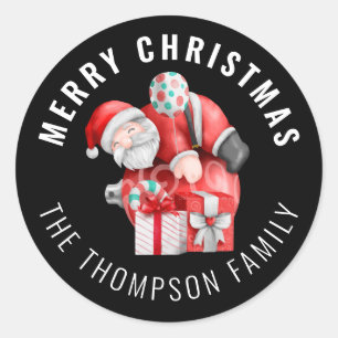 Adesivo Papais noeis Cartografia Nome Feliz Natal Preto