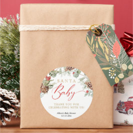 Adesivo Papais noeis chá de fraldas Russo de inverno Verde