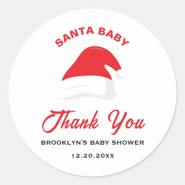 Adesivo Papais noeis chás de fraldas Bebê Inverno Chapéu N (Frente)