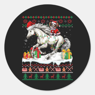Adesivo Papais noeis Chihuahua Andando Cavalo de Natal Doc