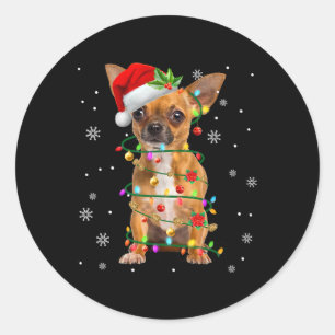 Adesivo Papais noeis Chihuahua Natal Luzes Natal Xmas Cach