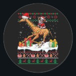 Adesivo Papais noeis Chihuahua Riding Giraffe Christmas Sw<br><div class="desc">Papais noeis Chihuahua Riding Giraffe Christmas Sweater Proprietário</div>