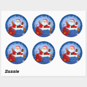 Adesivo Papais noeis Chimney Reindeer Sack Adicionar Ano T