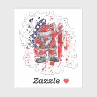 Adesivo Papais noeis com bandeira americana