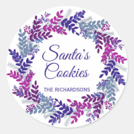 Adesivo Papais noeis Cookies Purple Wreath de Natal