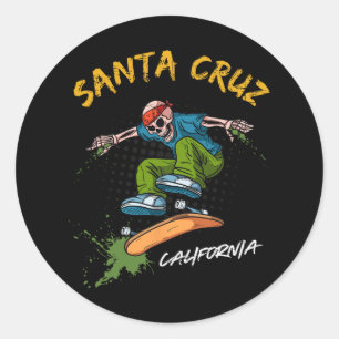 Adesivo Papais noeis-cruz Skeleton Skateboard Beach Funny