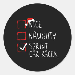Adesivo Papais noeis da Lista de Natal de Sprint Car Racer